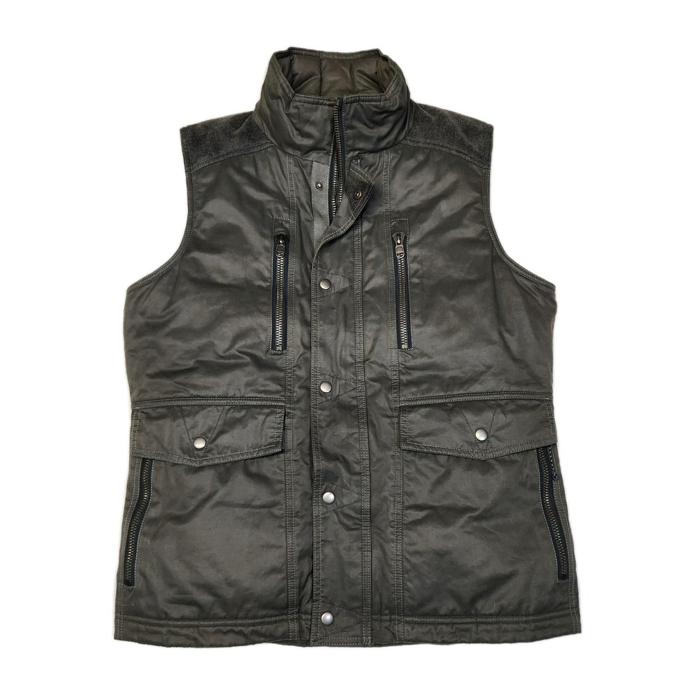 KÜHL Arktik 800 Fill Goose Down Vest Men's Medium Gray Waxed Outdoor